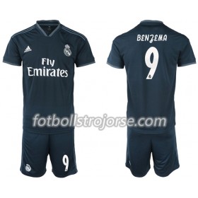 Real Madrid Matchtröjor BENZEMA 9 Barn Borta Fotbollströja 2018-2019